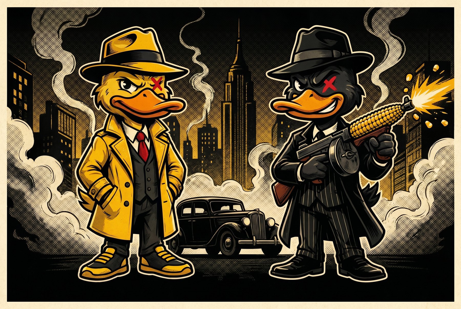Approved campaign-style Midas and Havoc mascot reference